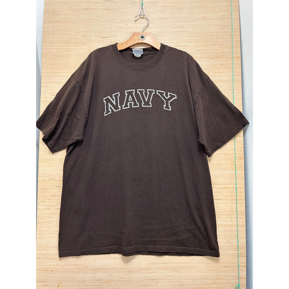 Champion Brown Navy Graphic T-Shirt Mens XXL Authentic Athletic Apparel Tee